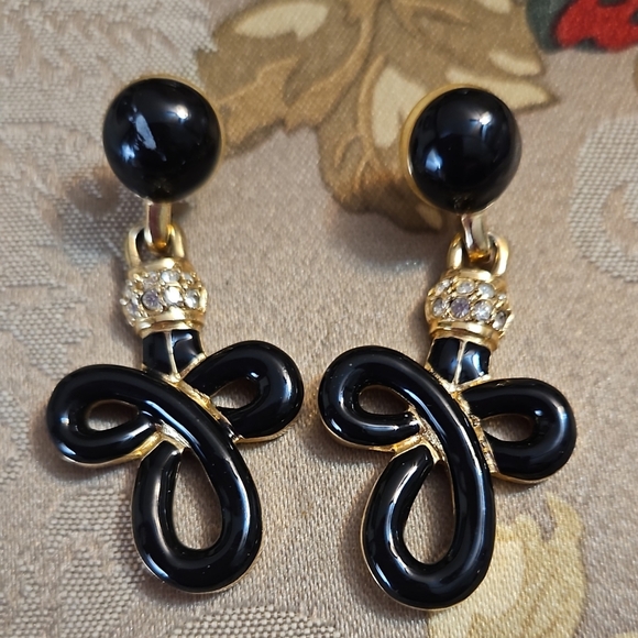 VINTAGE RARE SWAN SWAROVSKI EARRINGS - Picture 3 of 4